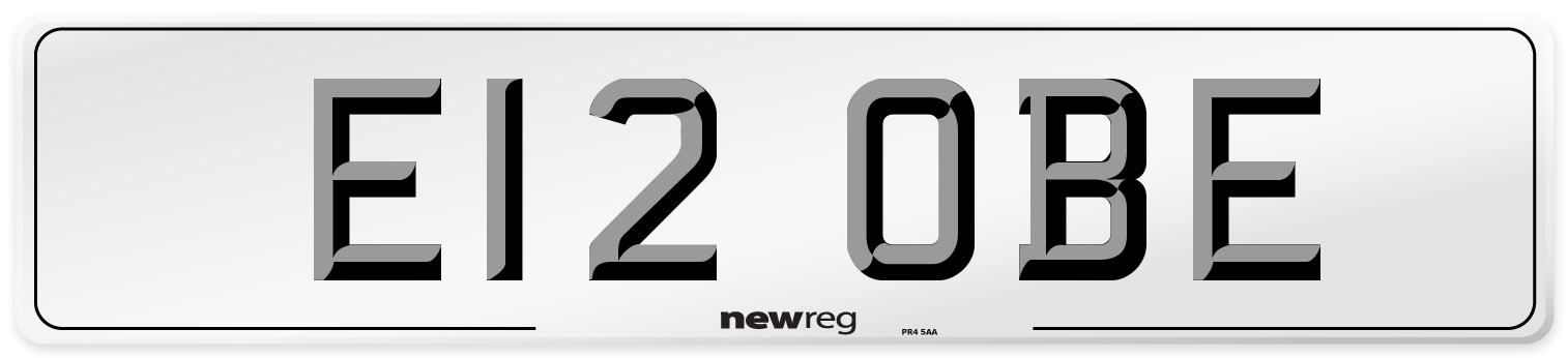 E12 OBE Number Plate from New Reg